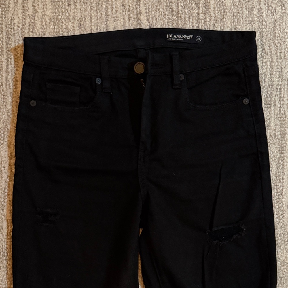 Blank NYC Black Skinny Ripped Jeans